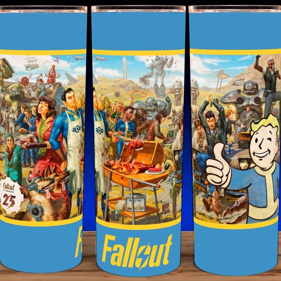 Fallout 25th Anniversary Mural Cup Mug Tumbler 20oz - Picture 1 of 3